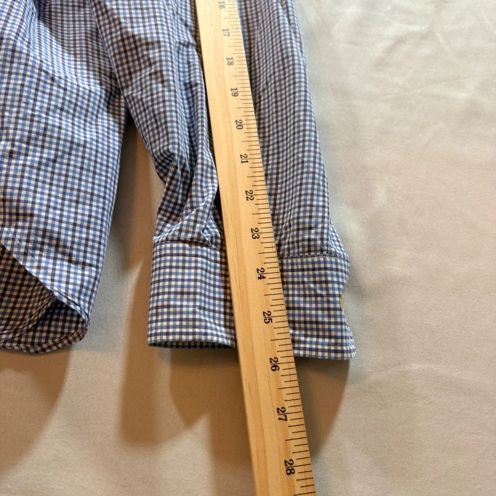 Polo Ralph Lauren Button Down Mens 3XB Big Blue White Gingham Cotton Long Sleeve